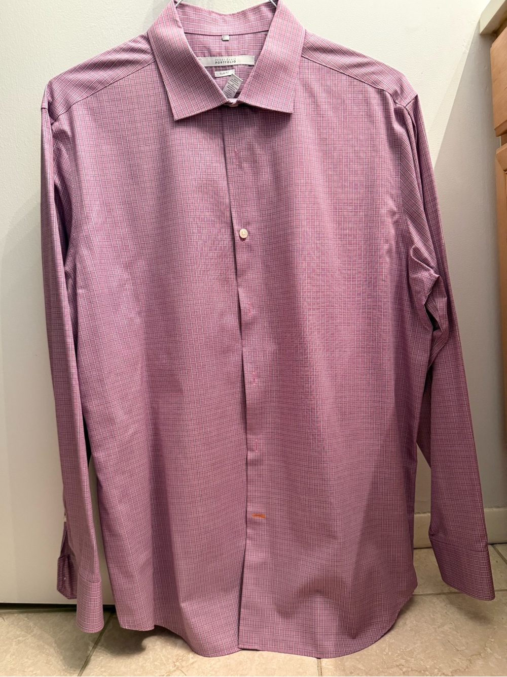 Perry Ellis Men's Pink Micro-Check Dress Shirt